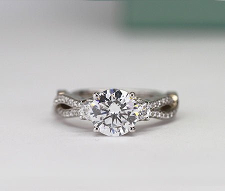Bottlebrush - Round Diamond Engagement Ring - BeverlyDiamonds