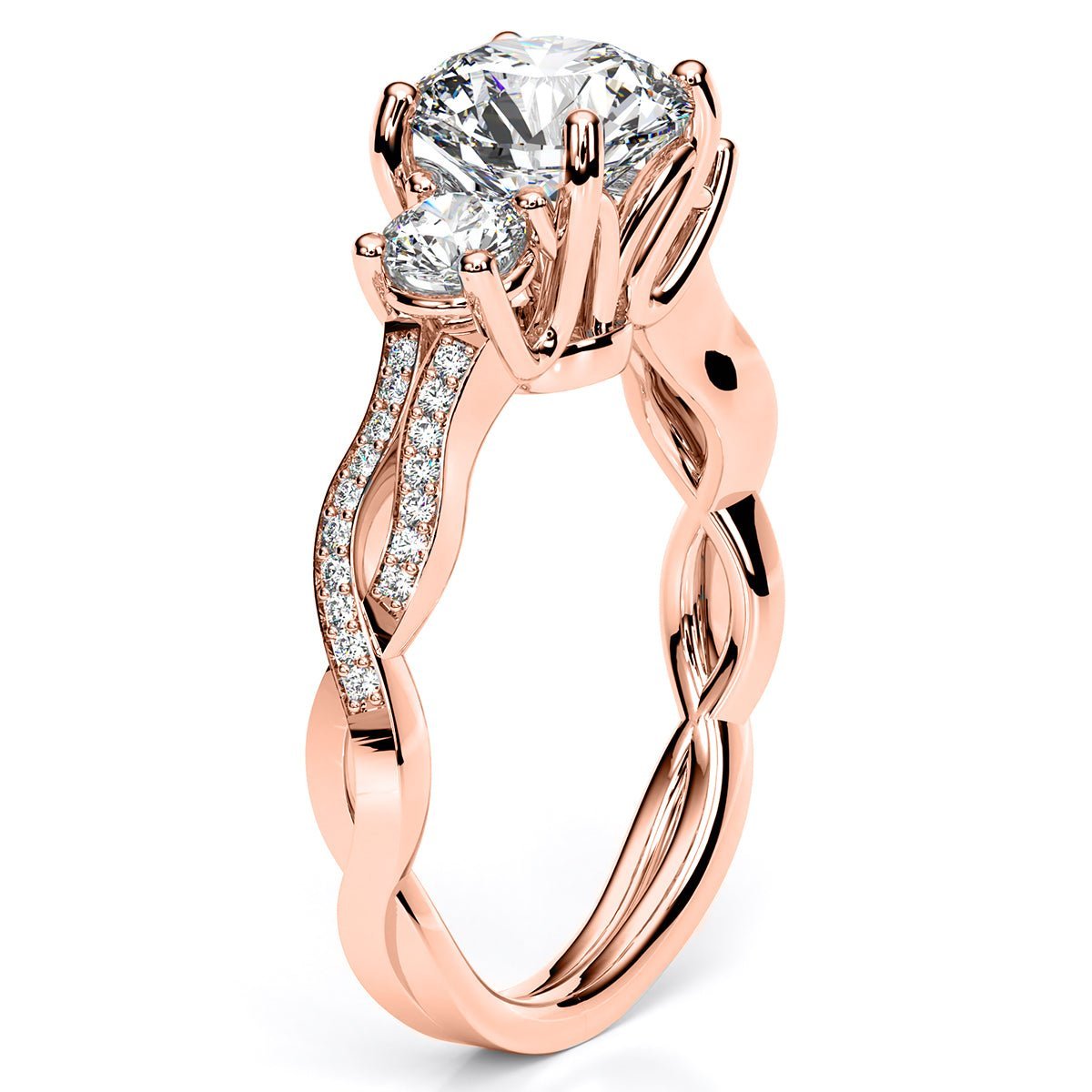 Bottlebrush - Round Diamond Engagement Ring - BeverlyDiamonds