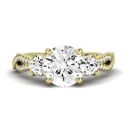 Bottlebrush - Round Moissanite Bridal Set - BeverlyDiamonds