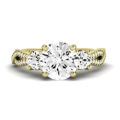 Bottlebrush - Round Moissanite Bridal Set - BeverlyDiamonds