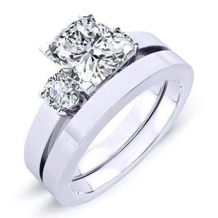 Briarrose Lab Diamond Matching Band For Cushion Center(Band Only. Engagement Ring Not Included) - BeverlyDiamonds