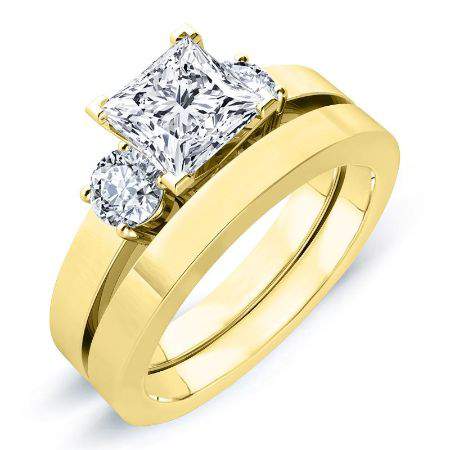Briarrose Lab Diamond Matching Band For Princess Center(Band Only. Engagement Ring Not Included) - BeverlyDiamonds