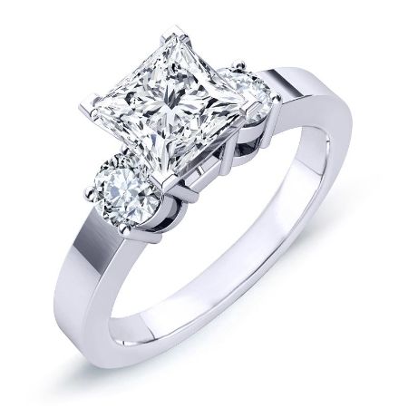 Briarrose Lab Diamond Matching Band For Princess Center(Band Only. Engagement Ring Not Included) - BeverlyDiamonds