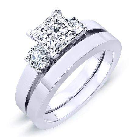 Briarrose Lab Diamond Matching Band For Princess Center(Band Only. Engagement Ring Not Included) - BeverlyDiamonds
