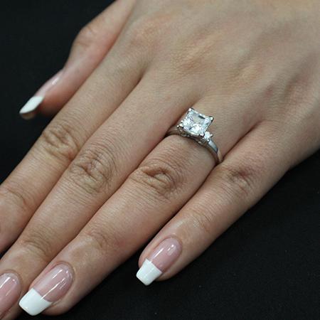 Briarrose - Princess Moissanite Engagement Ring - BeverlyDiamonds