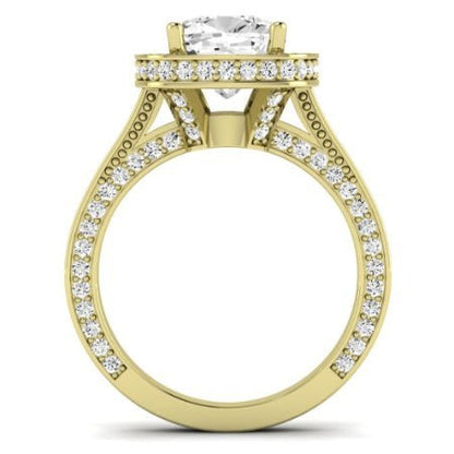 Buttercup Diamond Matching Band for Cushion Center (Band Only. Engagement Ring Not Included) - BeverlyDiamonds