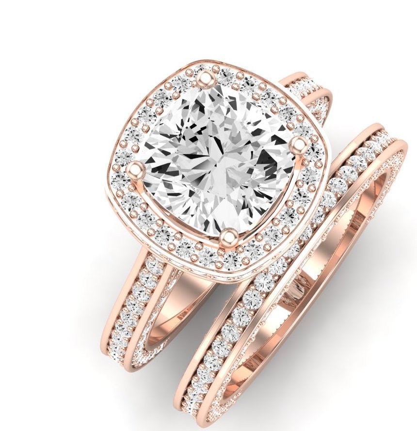 Buttercup Diamond Matching Band for Cushion Center (Band Only. Engagement Ring Not Included) - BeverlyDiamonds