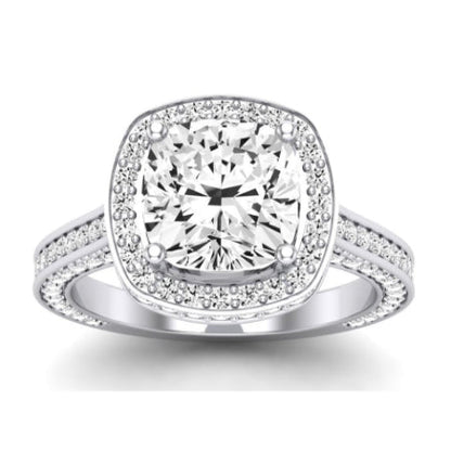 Buttercup Diamond Matching Band for Cushion Center (Band Only. Engagement Ring Not Included) - BeverlyDiamonds