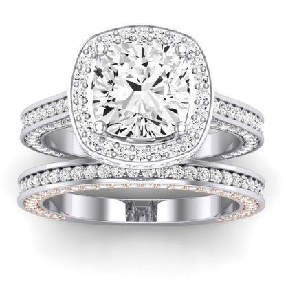Buttercup Diamond Matching Band for Cushion Center (Band Only. Engagement Ring Not Included) - BeverlyDiamonds