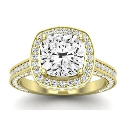 Buttercup Diamond Matching Band for Cushion Center (Band Only. Engagement Ring Not Included) - BeverlyDiamonds