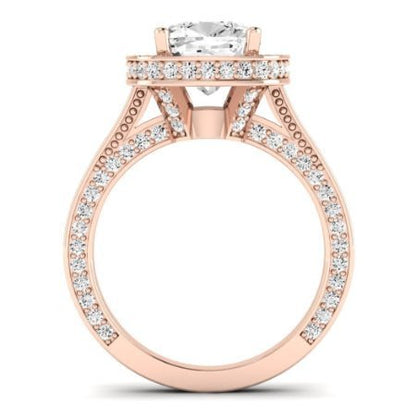 Buttercup Diamond Matching Band for Cushion Center (Band Only. Engagement Ring Not Included) - BeverlyDiamonds
