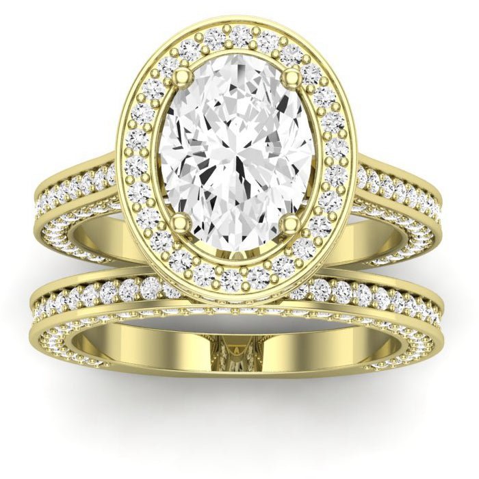 Buttercup Diamond Matching Band for Oval Center (Band Only. Engagement Ring Not Included) - BeverlyDiamonds