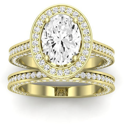 Buttercup Diamond Matching Band for Oval Center (Band Only. Engagement Ring Not Included) - BeverlyDiamonds