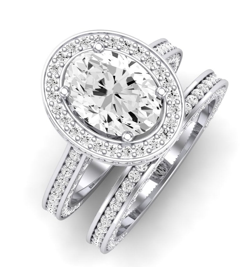 Buttercup Diamond Matching Band for Oval Center (Band Only. Engagement Ring Not Included) - BeverlyDiamonds