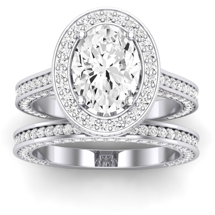 Buttercup Diamond Matching Band for Oval Center (Band Only. Engagement Ring Not Included) - BeverlyDiamonds