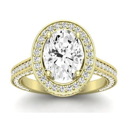 Buttercup Diamond Matching Band for Oval Center (Band Only. Engagement Ring Not Included) - BeverlyDiamonds