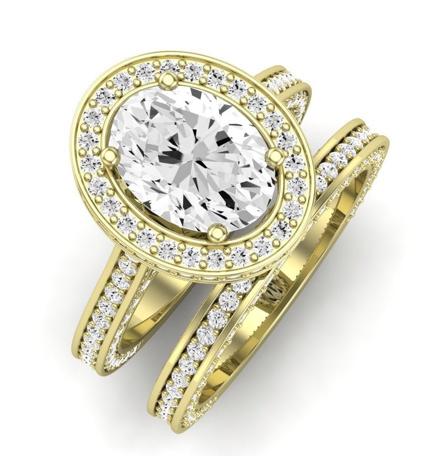 Buttercup Diamond Matching Band for Oval Center (Band Only. Engagement Ring Not Included) - BeverlyDiamonds