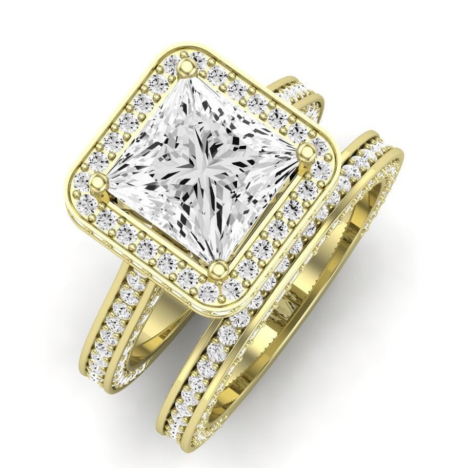 Buttercup Diamond Matching Band for Princess Center (Band Only. Engagement Ring Not Included) - BeverlyDiamonds