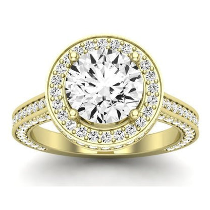 Buttercup Diamond Matching Band for Round Center (Band Only. Engagement Ring Not Included) - BeverlyDiamonds
