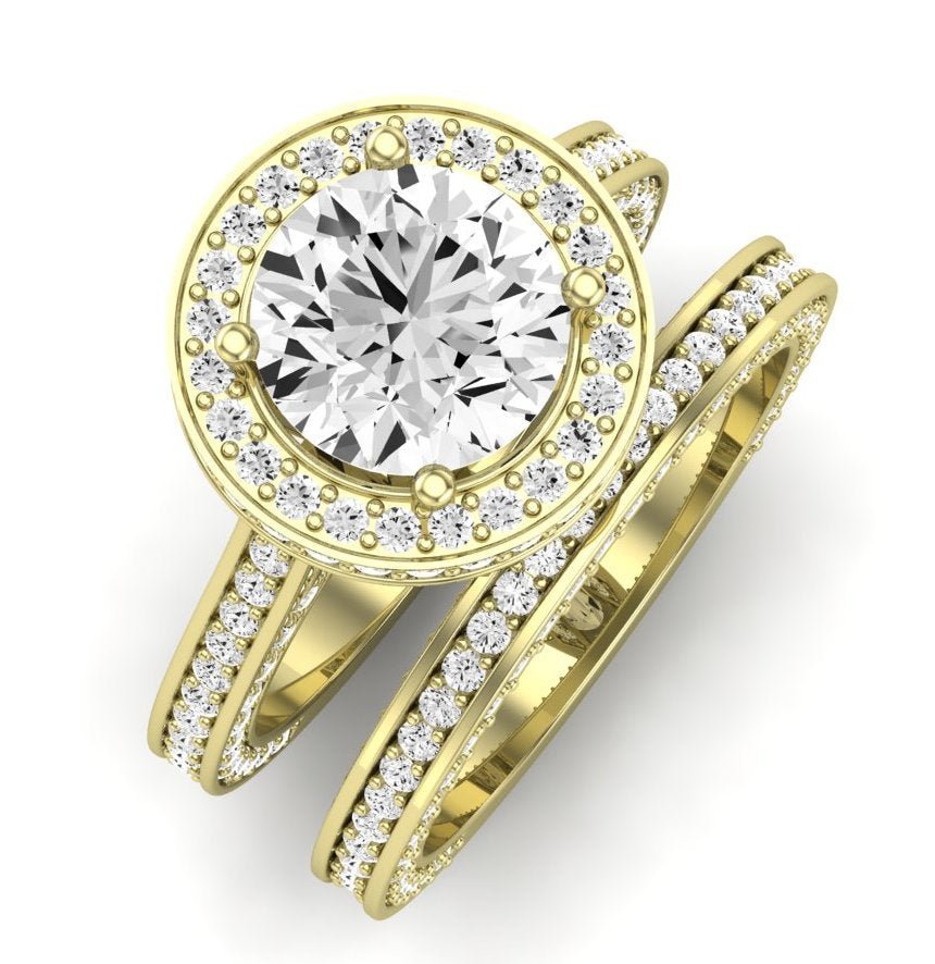 Buttercup Diamond Matching Band for Round Center (Band Only. Engagement Ring Not Included) - BeverlyDiamonds