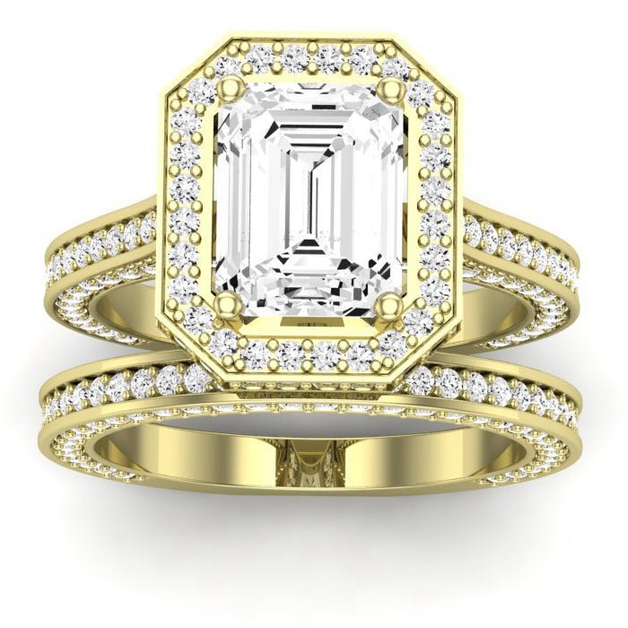 Buttercup - Emerald Diamond Bridal Set - BeverlyDiamonds