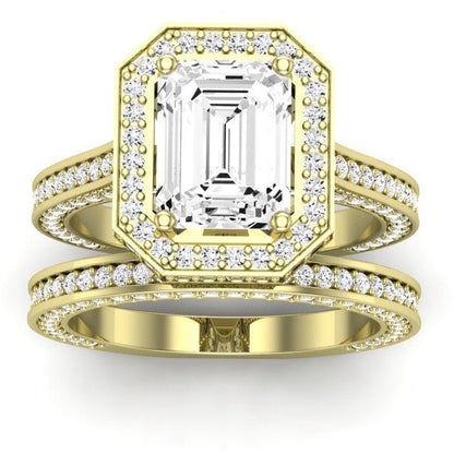 Buttercup - Emerald Diamond Bridal Set - BeverlyDiamonds