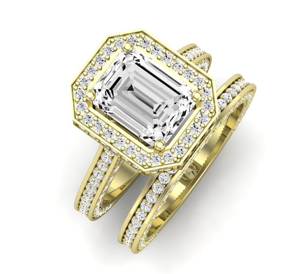 Buttercup - Emerald Diamond Bridal Set - BeverlyDiamonds