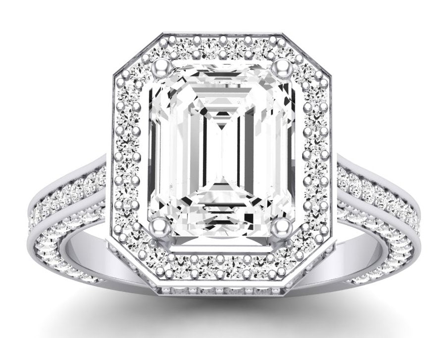 Buttercup - Emerald Diamond Engagement Ring - BeverlyDiamonds