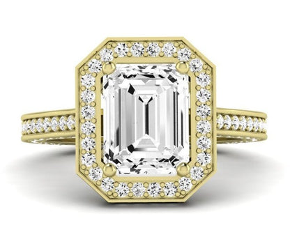 Buttercup - Emerald Moissanite Engagement Ring - BeverlyDiamonds