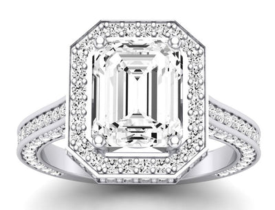 Buttercup - Emerald Moissanite Engagement Ring - BeverlyDiamonds