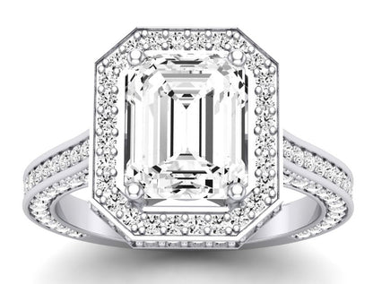 Buttercup - Emerald Moissanite Engagement Ring - BeverlyDiamonds