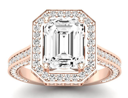 Buttercup - Emerald Moissanite Engagement Ring - BeverlyDiamonds