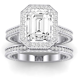 Buttercup - GIA Natural Emerald Diamond Bridal Set - BeverlyDiamonds