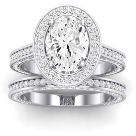 Buttercup - GIA Natural Oval Diamond Bridal Set - BeverlyDiamonds