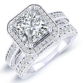 Buttercup - GIA Natural Princess Diamond Bridal Set - BeverlyDiamonds