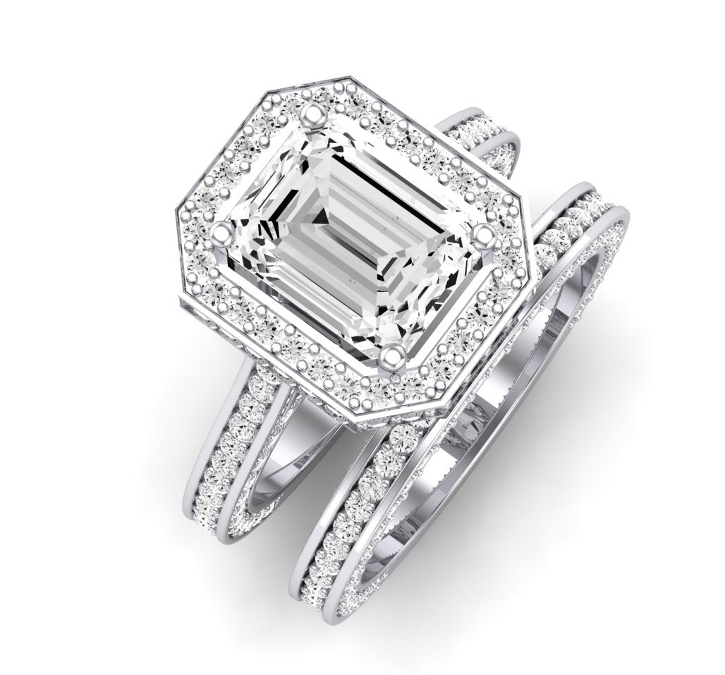 Buttercup Lab Diamond Matching Band For Emerald Center(Band Only. Engagement Ring Not Included) - BeverlyDiamonds