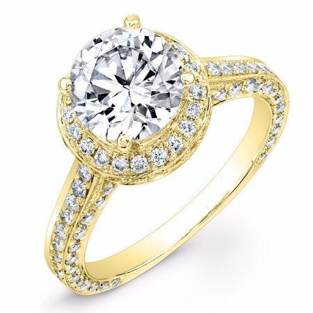 Buttercup - Round Moissanite Bridal Set - BeverlyDiamonds