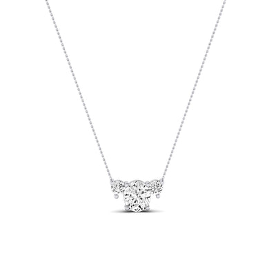 Spirea Oval Cut Moissanite Accented Necklace whitegold