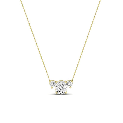 Spirea Oval Cut Moissanite Accented Necklace yellowgold