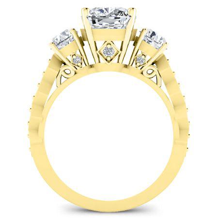 Calix Cushion Moissanite Bridal Set yellowgold