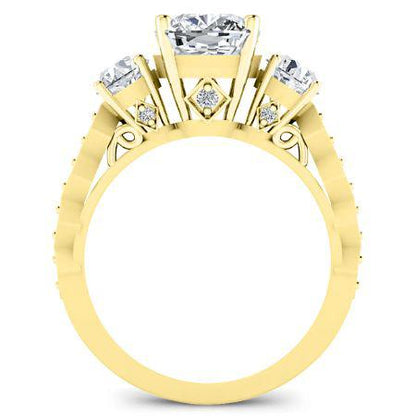 Calix Cushion Moissanite Bridal Set yellowgold