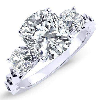 Calix Cushion Moissanite Engagement Ring whitegold