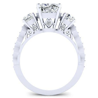 Calix Diamond Matching Band Only (engagement Ring Not Included) For Ring With Cushion Center whitegold
