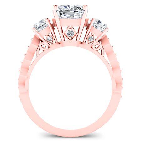 Calix Diamond Matching Band Only (engagement Ring Not Included) For Ring With Cushion Center rosegold