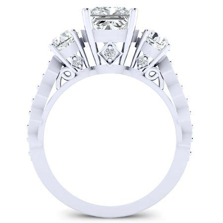 Calix Diamond Matching Band Only (engagement Ring Not Included) For Ring With Princess Center whitegold