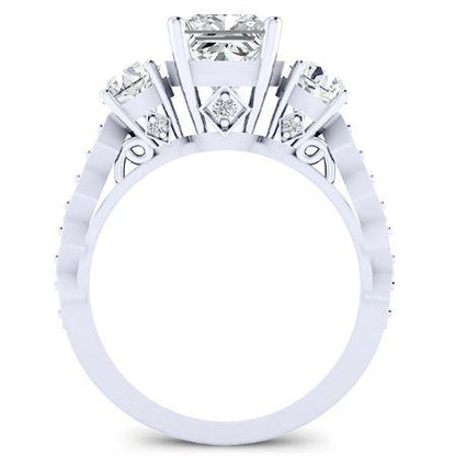 Calix Diamond Matching Band Only (engagement Ring Not Included) For Ring With Princess Center whitegold
