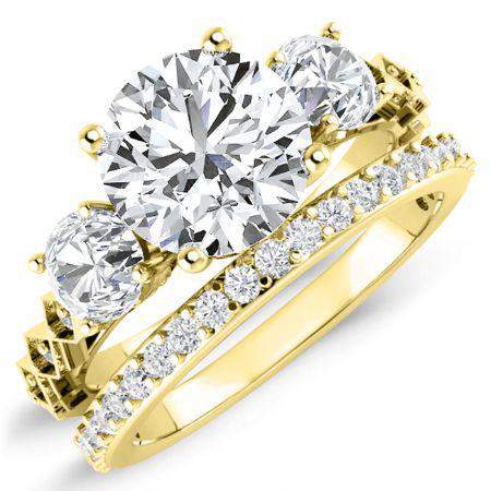 Calix Diamond Matching Band Only (engagement Ring Not Included) For Ring With Round Center yellowgold