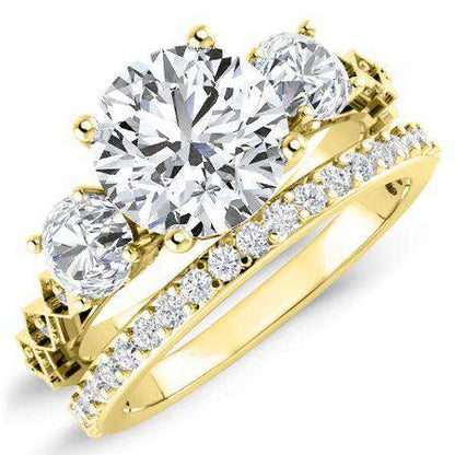 Calix Diamond Matching Band Only (engagement Ring Not Included) For Ring With Round Center yellowgold