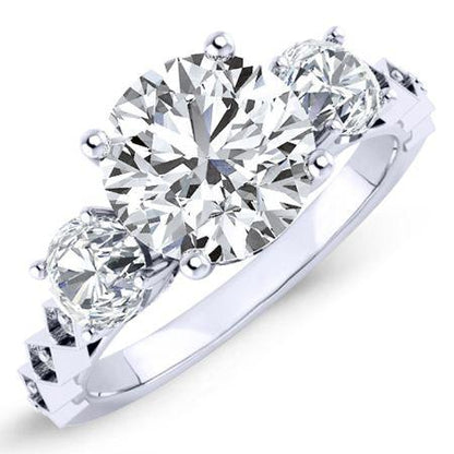 Calix Diamond Matching Band Only (engagement Ring Not Included) For Ring With Round Center whitegold