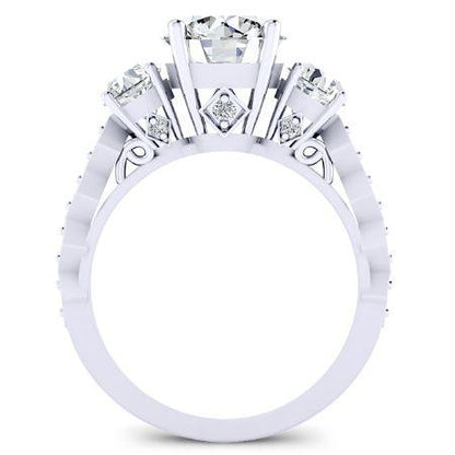 Calix Diamond Matching Band Only (engagement Ring Not Included) For Ring With Round Center whitegold